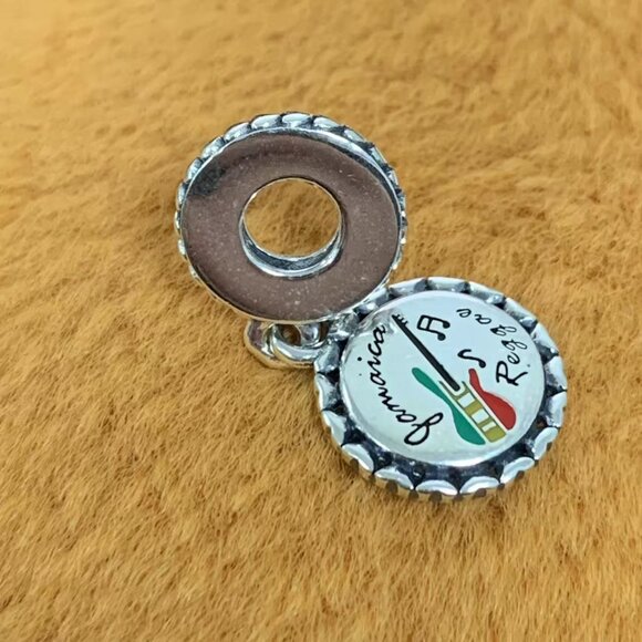 Pandora Jamaican Guitar Charm, S925 Silver Jewelry - Picture 3 of 4